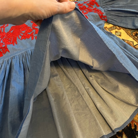 Anthropologie Hemant & Nandita flows appliqué empire puff sleeves top blouse S - Picture 9 of 11